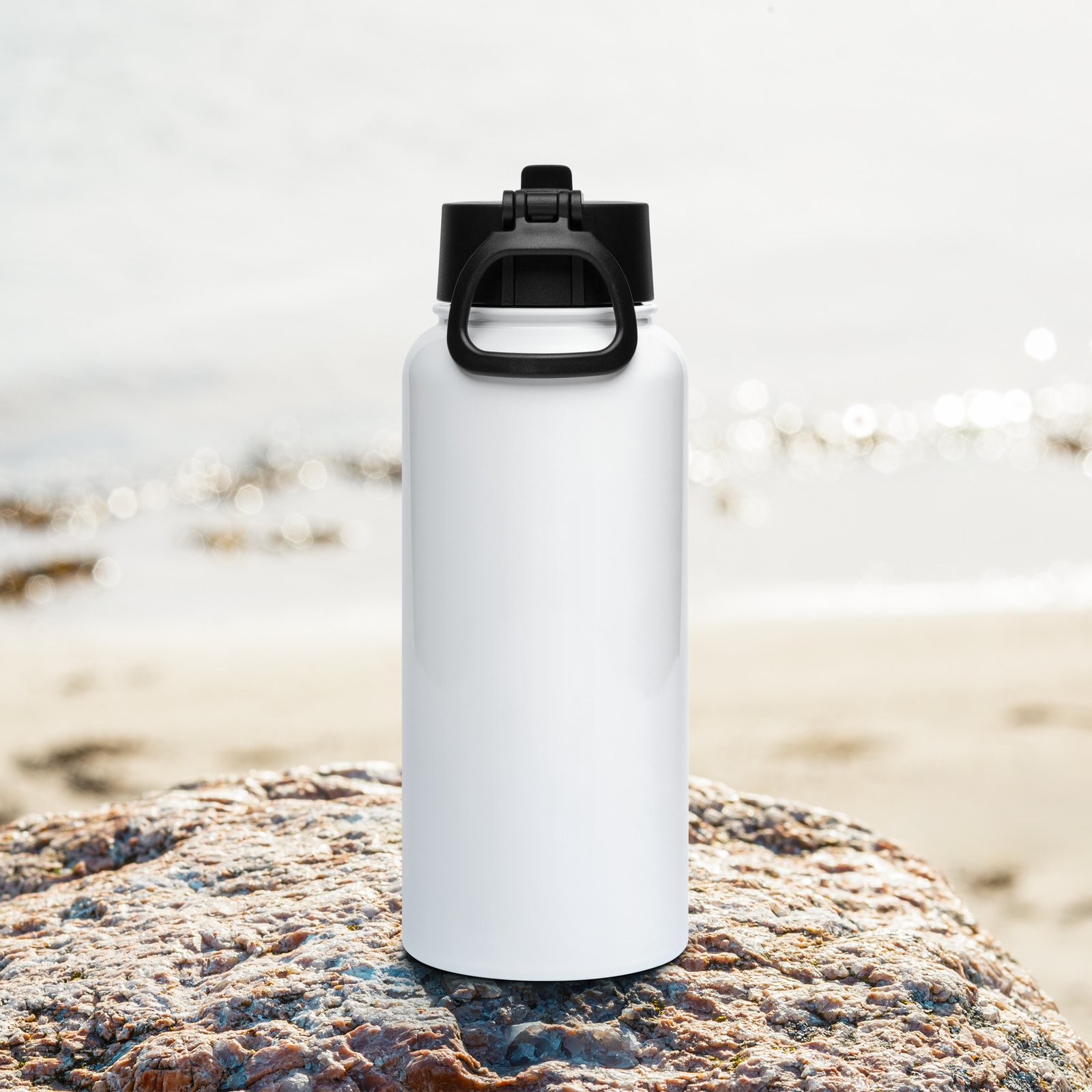 Stainless steel water bottle with a straw lid – Image 5